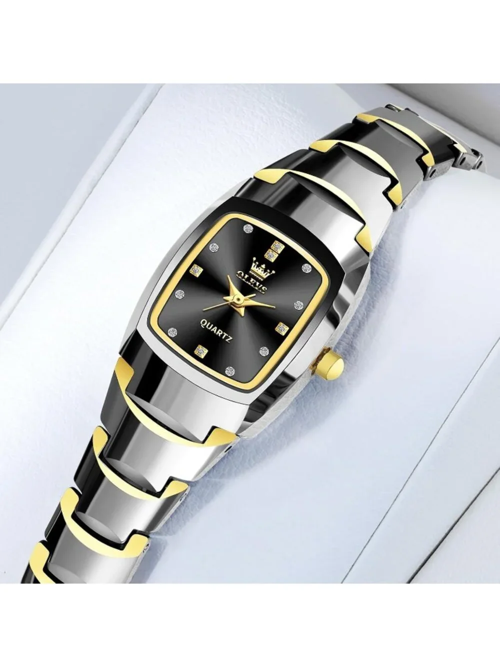 Women's Silver/Gold/Black Stainless Steel Waterproof Analog Quartz Wrist Watch